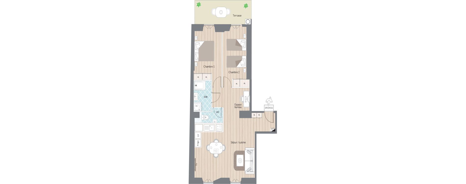 Appartement T3 de 72,42 m2 &agrave; Nice Thiers