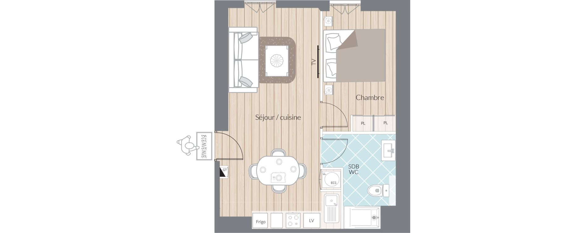 Appartement T2 de 40,27 m2 &agrave; Nice Thiers