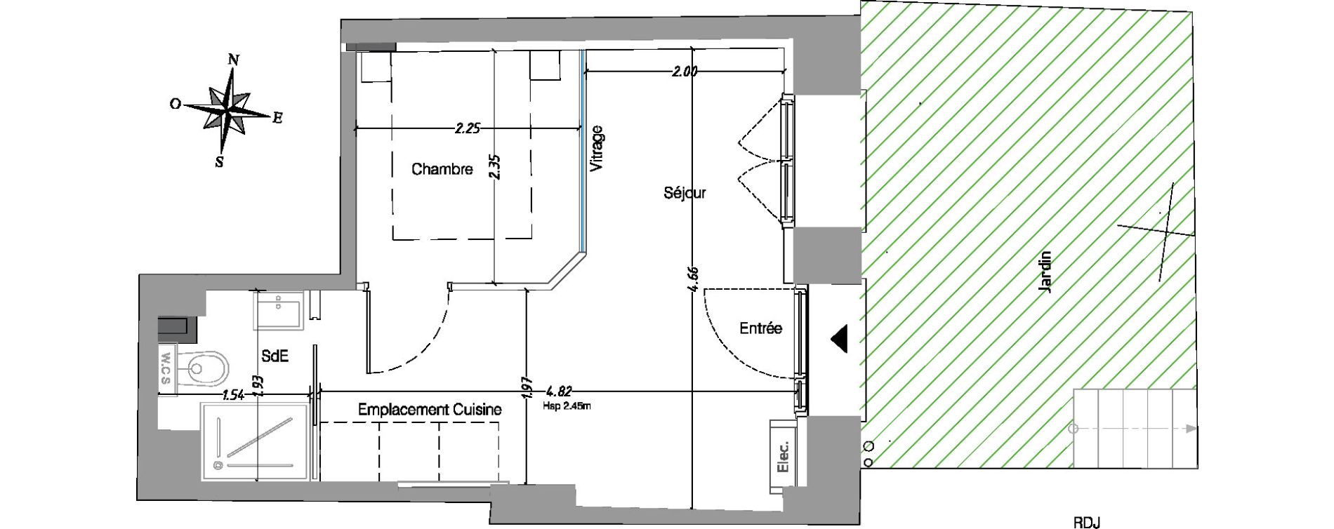 Appartement T2 de 22,40 m2 &agrave; Nice Jean medecin