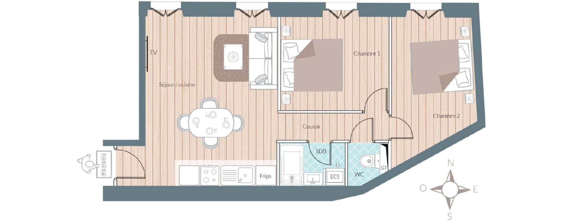 Appartement T3 de 53,16 m2 &agrave; Nice Nice le port