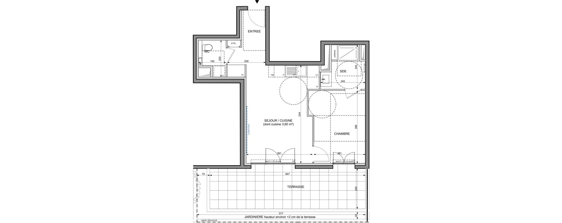 Appartement T2 de 43,54 m2 &agrave; Nice Cimiez