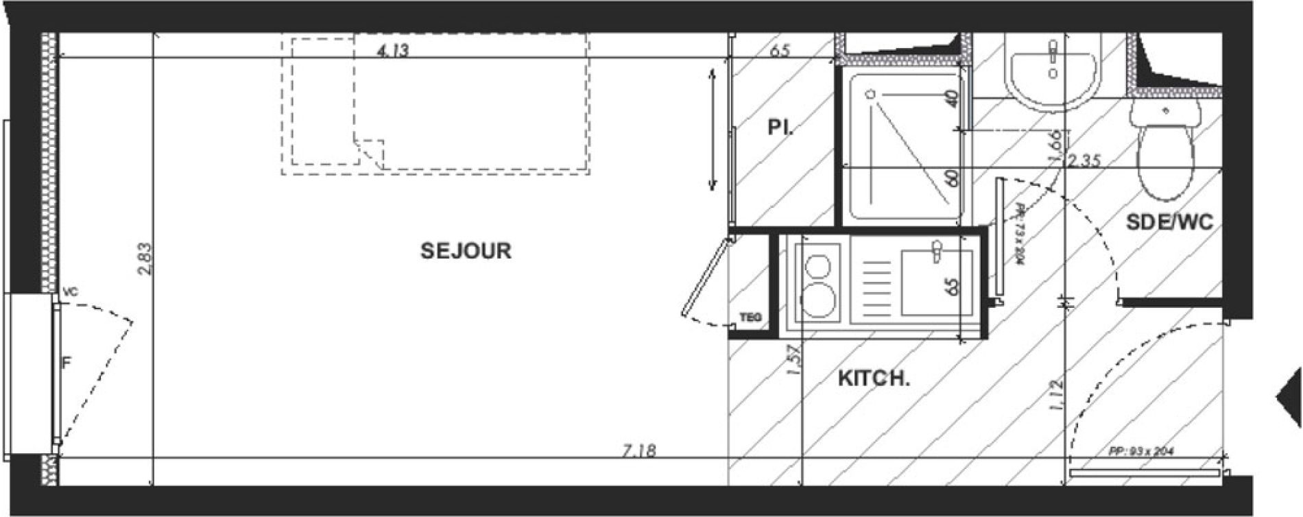 Appartement T1 de 19,50 m2 &agrave; Nice Pasteur