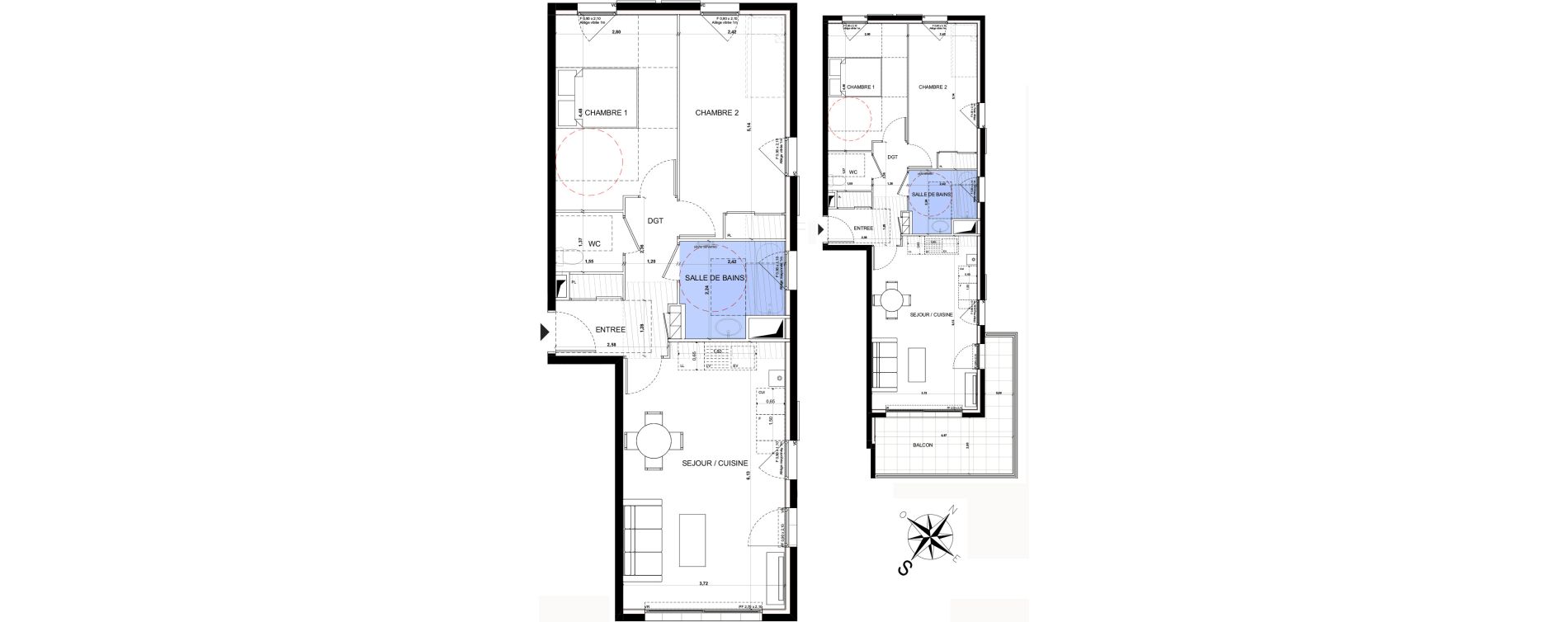Appartement T3 de 60,30 m2 &agrave; Nice Pessicart