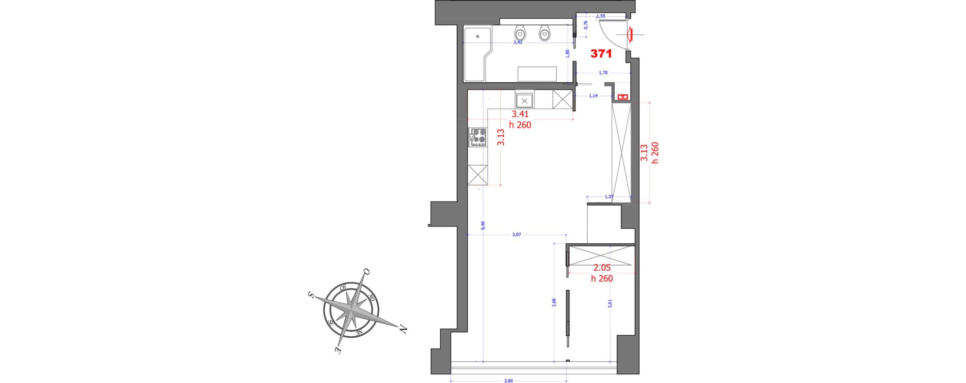 Appartement T2 de 47,10 m2 &agrave; Nice Bottero