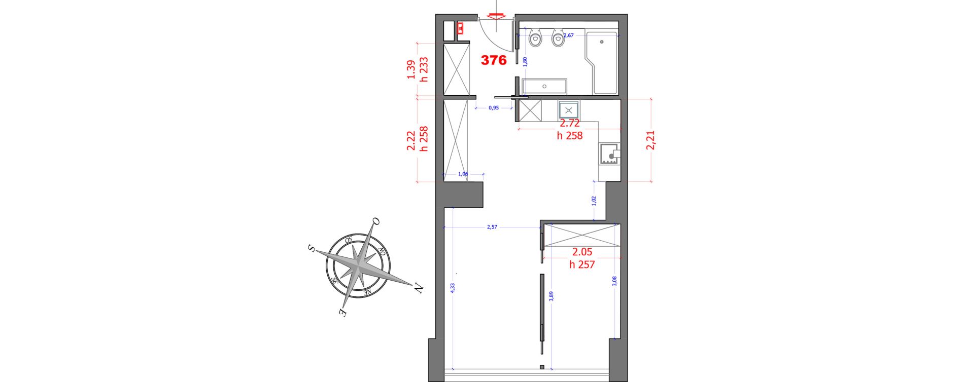 Appartement T2 de 44,70 m2 &agrave; Nice Bottero