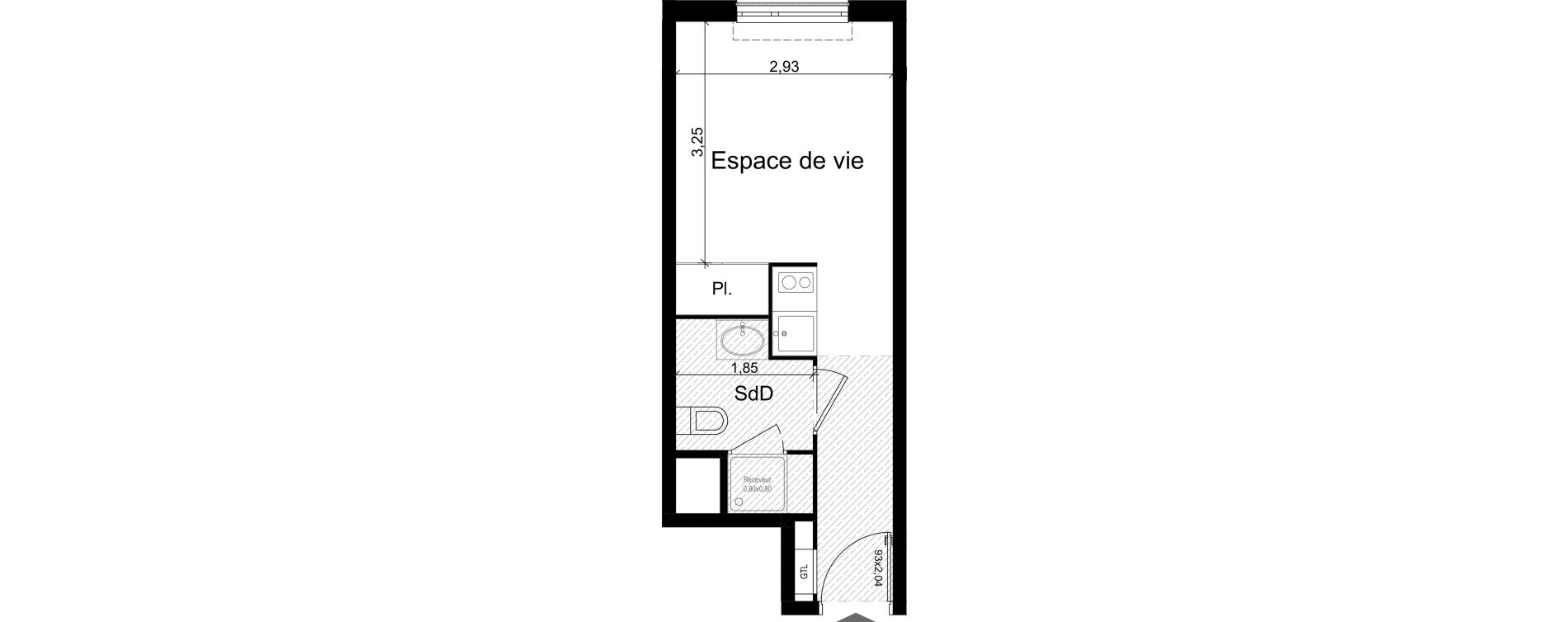 Appartement T1 de 19,67 m2 &agrave; Nice Riquier