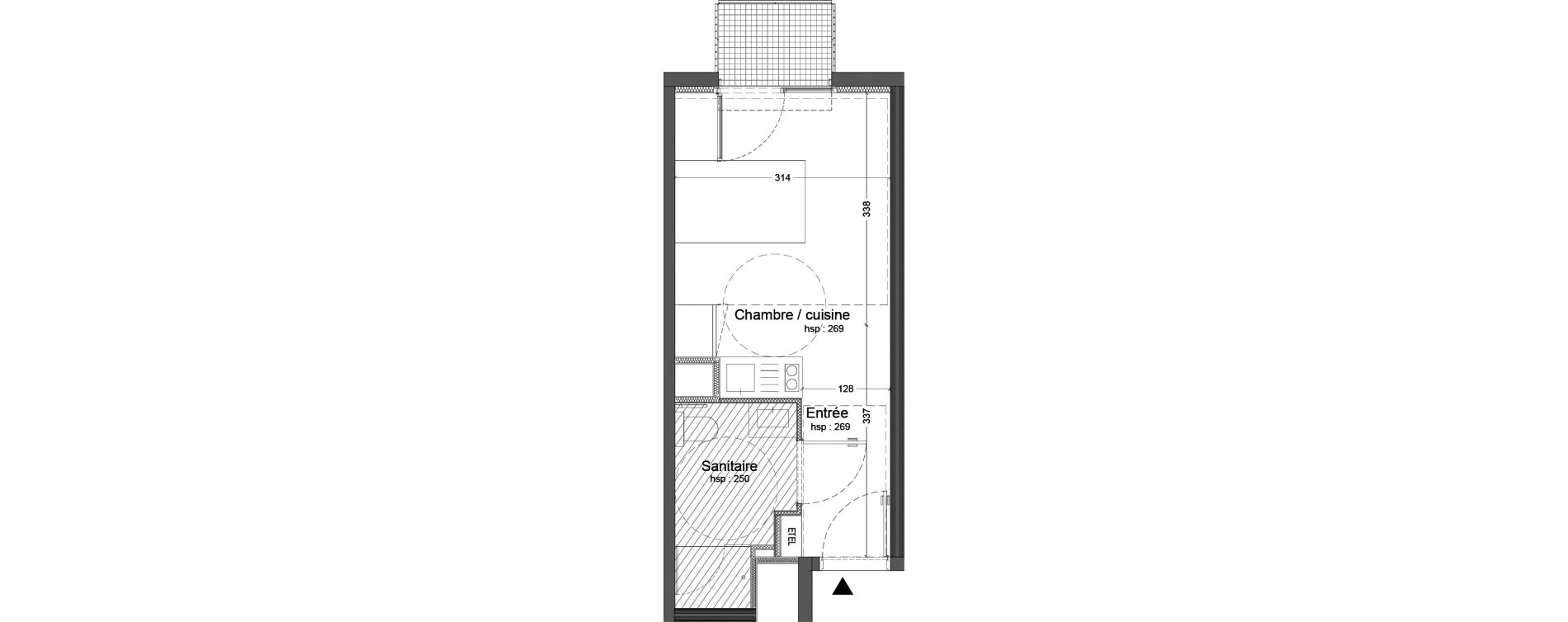 Appartement T1 de 21,04 m2 &agrave; Nice L arenas