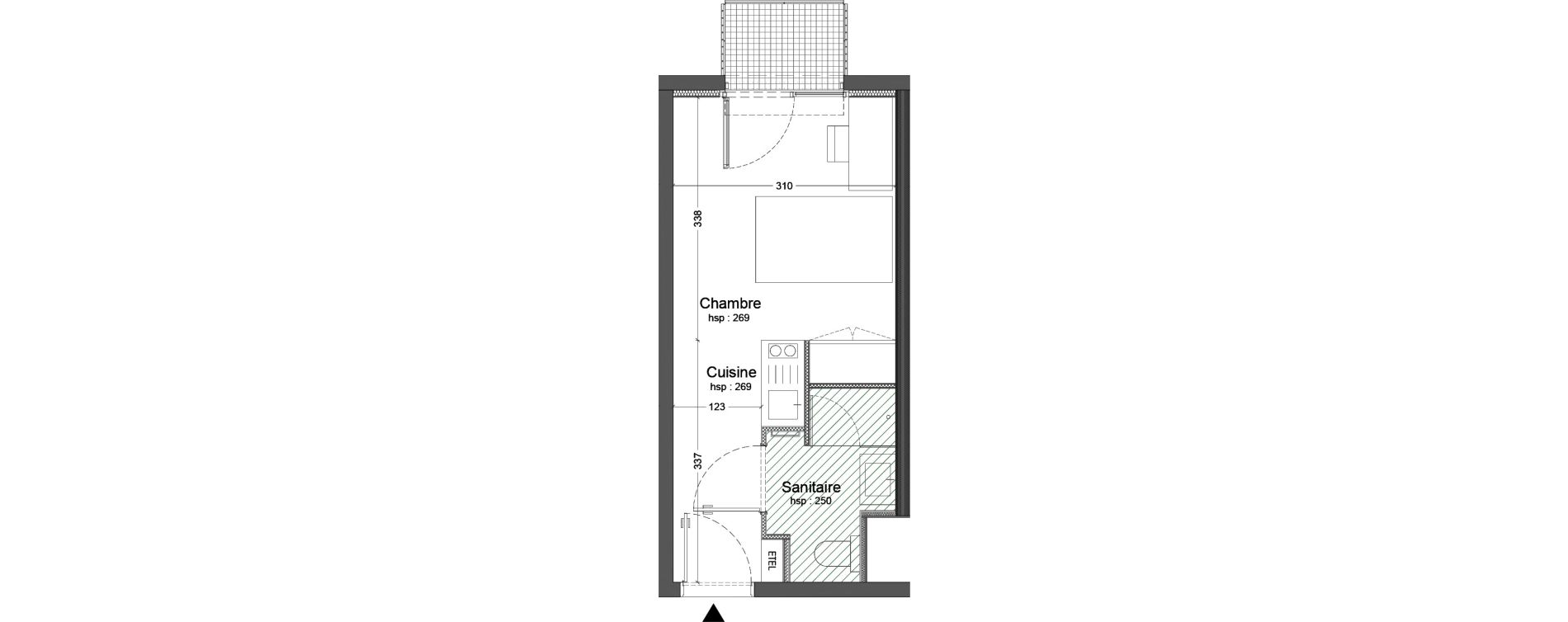 Appartement T1 de 19,80 m2 &agrave; Nice L arenas