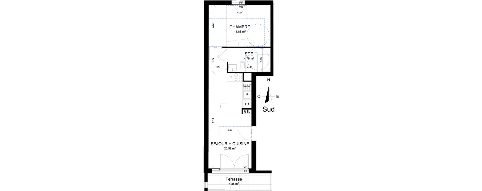 Appartement T2 de 37,23 m2 &agrave; Nice Cessole