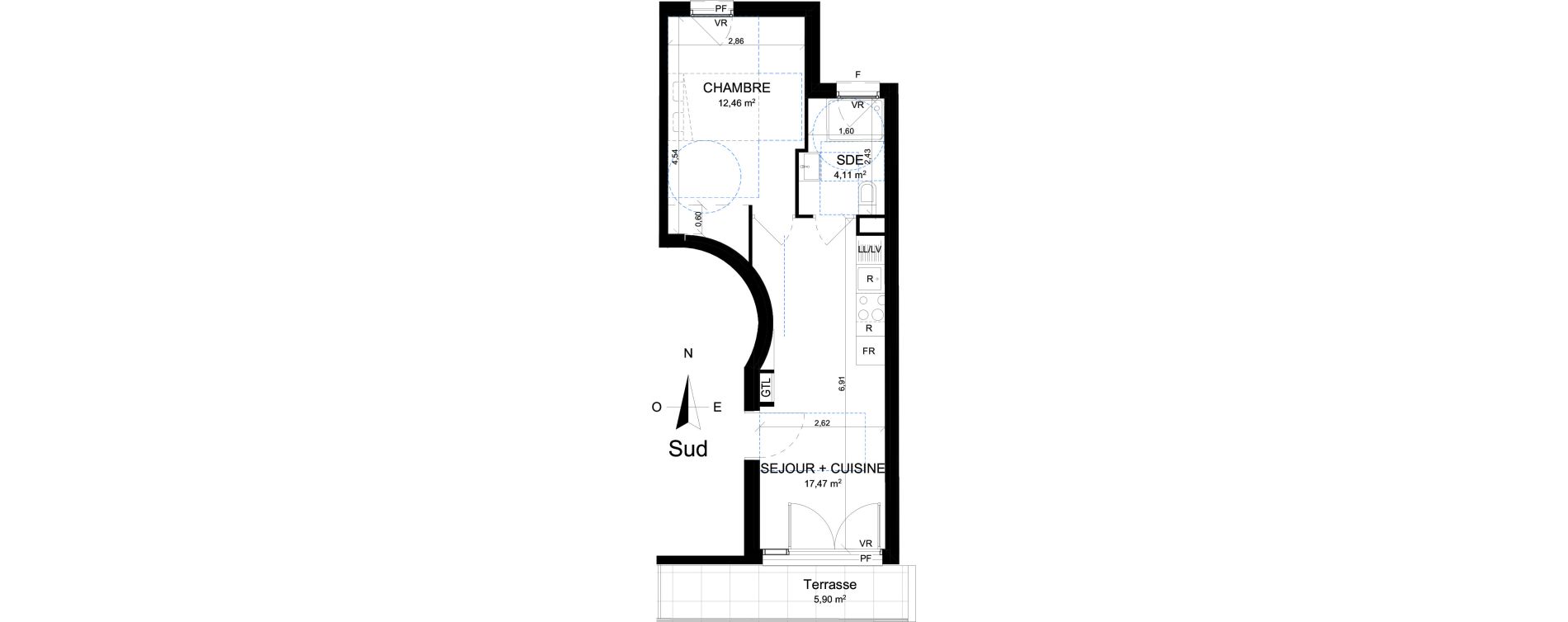 Appartement T2 de 34,04 m2 &agrave; Nice Cessole