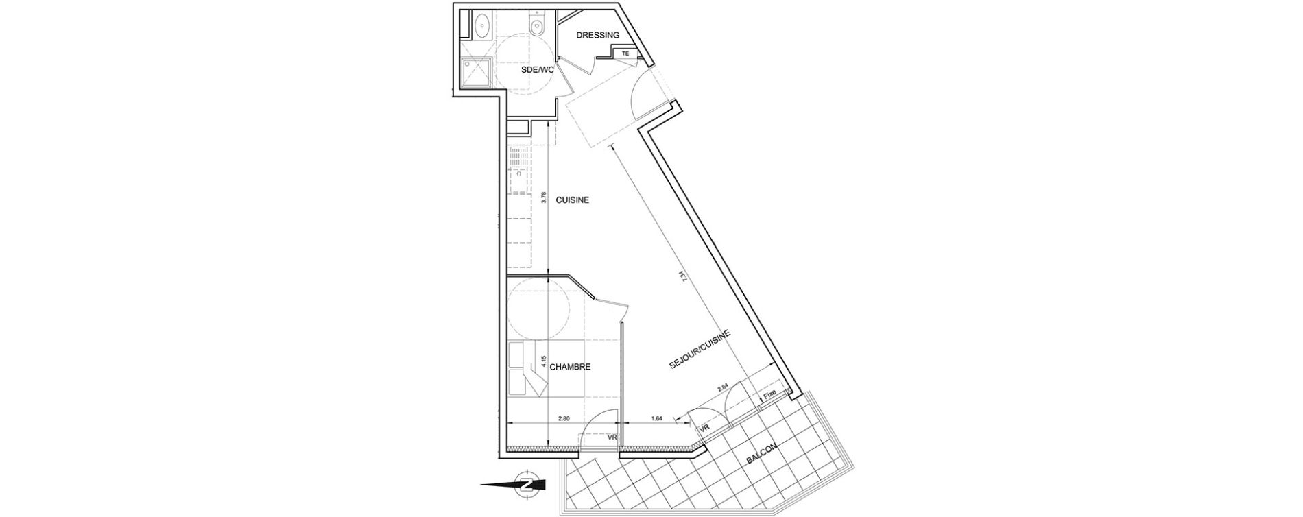 Appartement T2 de 51,08 m2 &agrave; Nice Cimiez