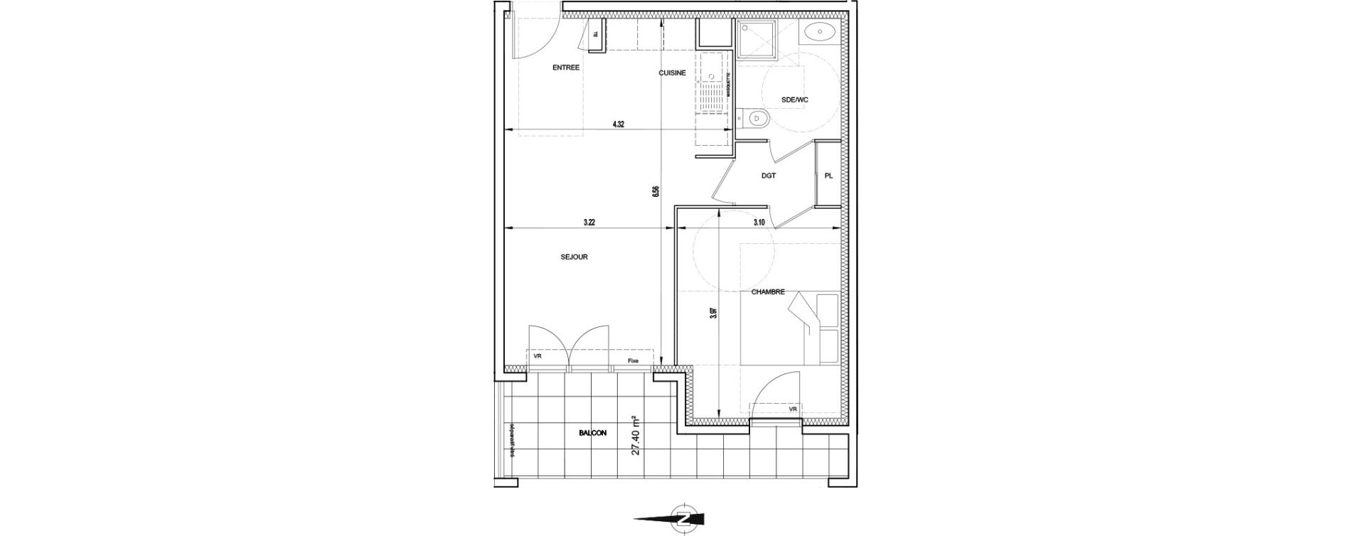 Appartement T2 de 43,39 m2 &agrave; Nice Cimiez