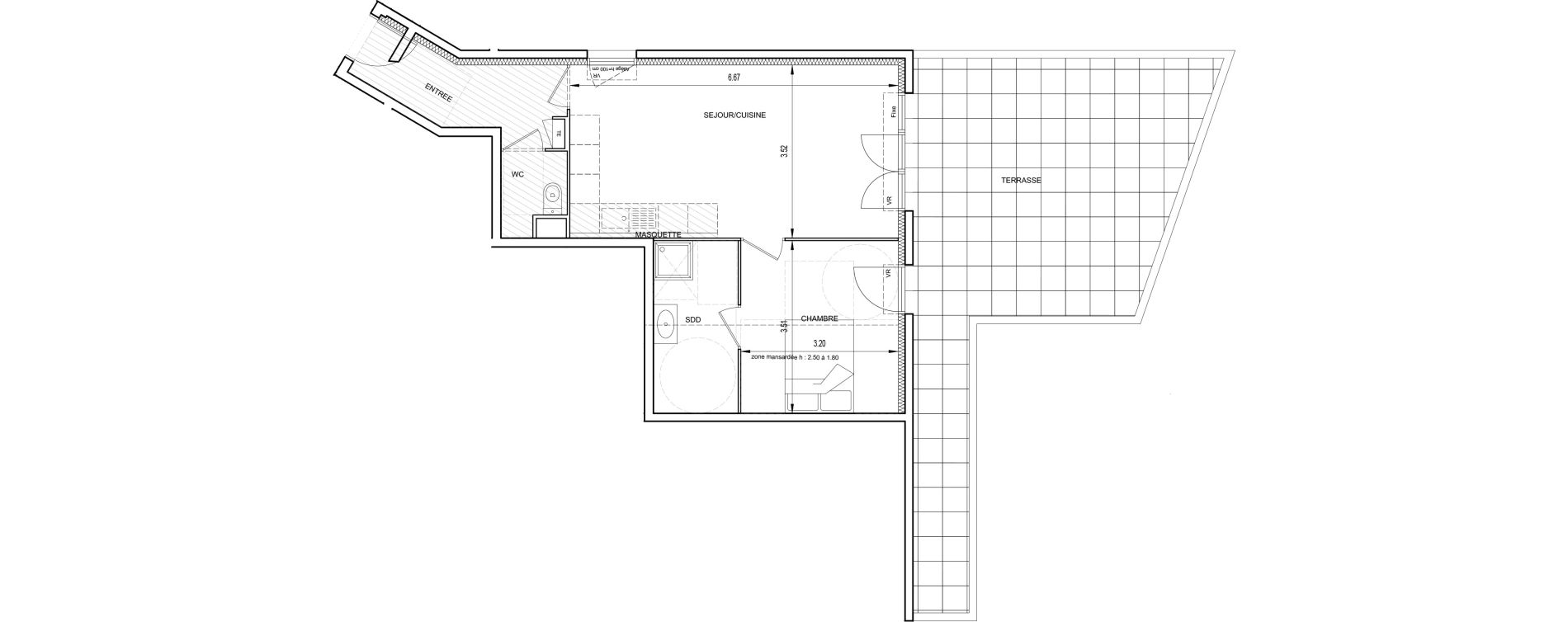Appartement T2 de 48,80 m2 &agrave; Nice Cimiez