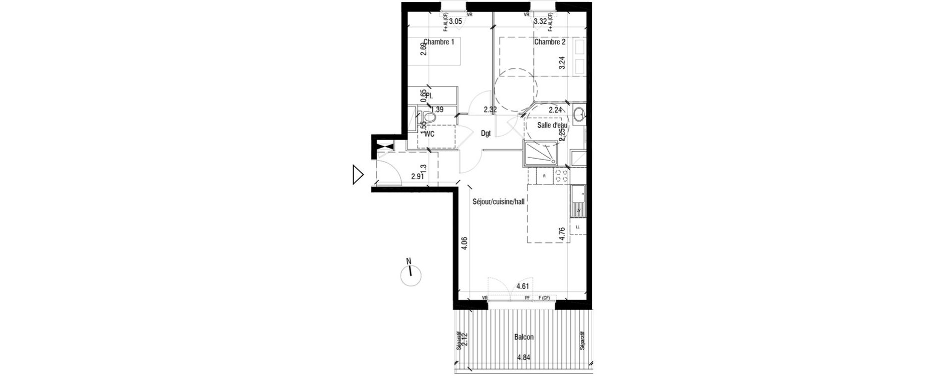 plan appartement carré