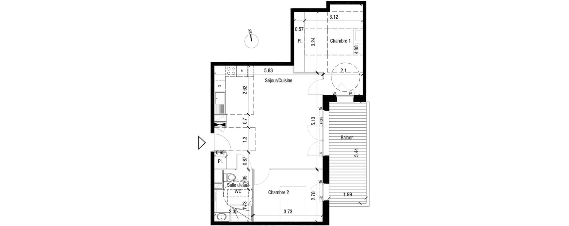 plan appartement 62m2