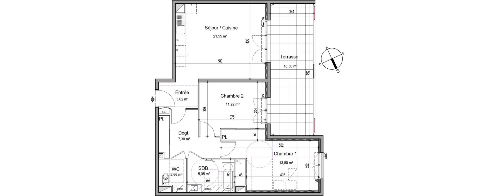 Appartement T3 de 65,90 m2 &agrave; Nice Paschetta