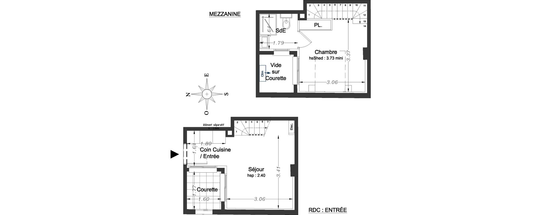 Duplex T2 de 26,90 m2 &agrave; Nice Carabacel