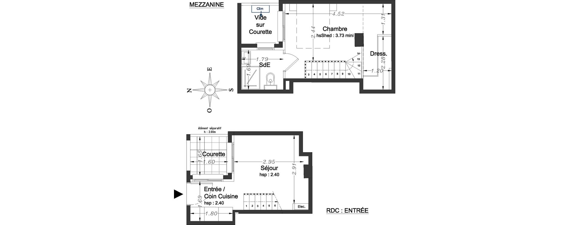 Duplex T2 de 26,75 m2 &agrave; Nice Carabacel