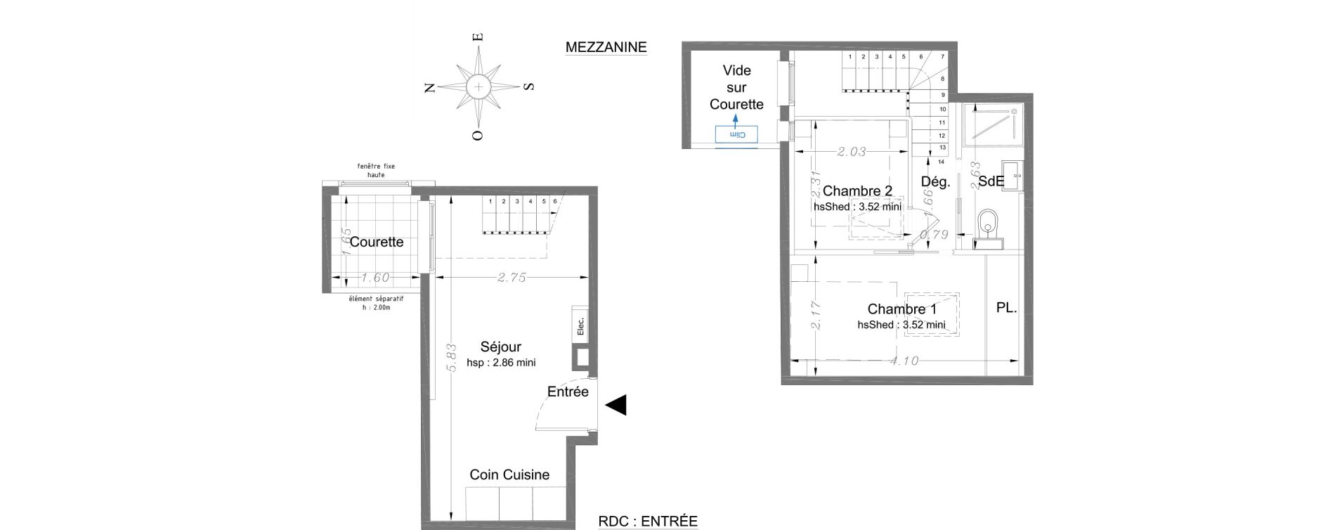 Duplex T2 de 31,65 m2 &agrave; Nice Carabacel