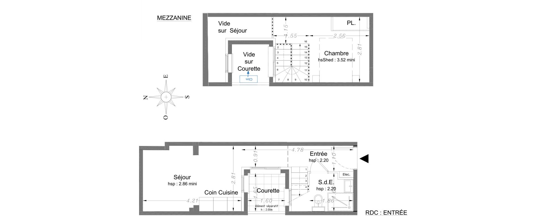 Duplex T2 de 27,95 m2 &agrave; Nice Carabacel