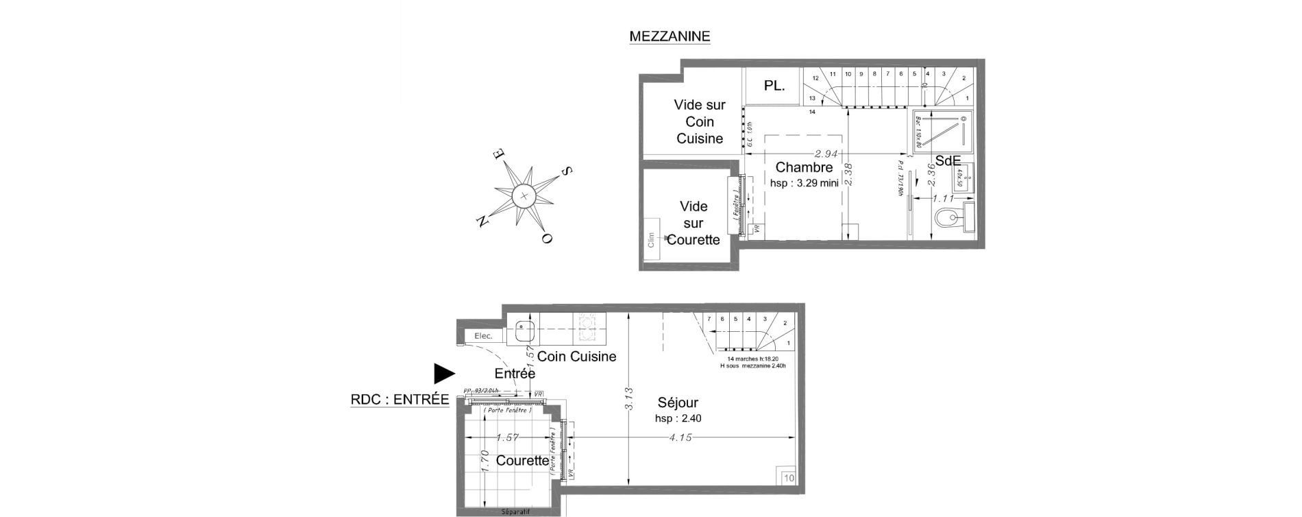Duplex T2 de 24,15 m2 &agrave; Nice Carabacel
