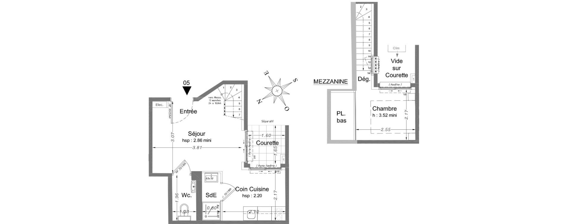 Duplex T2 de 26,25 m2 &agrave; Nice Carabacel