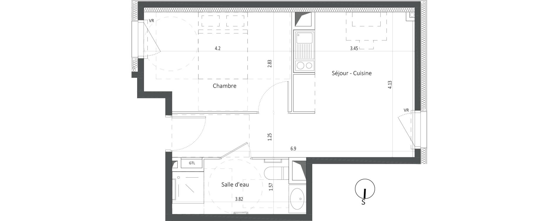 Appartement T2 de 34,70 m2 &agrave; Nice Saint roch