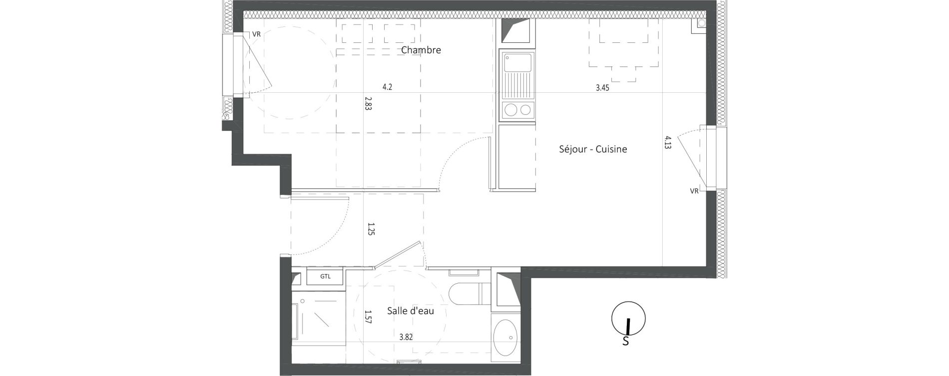 Appartement T2 de 35,00 m2 &agrave; Nice Saint roch