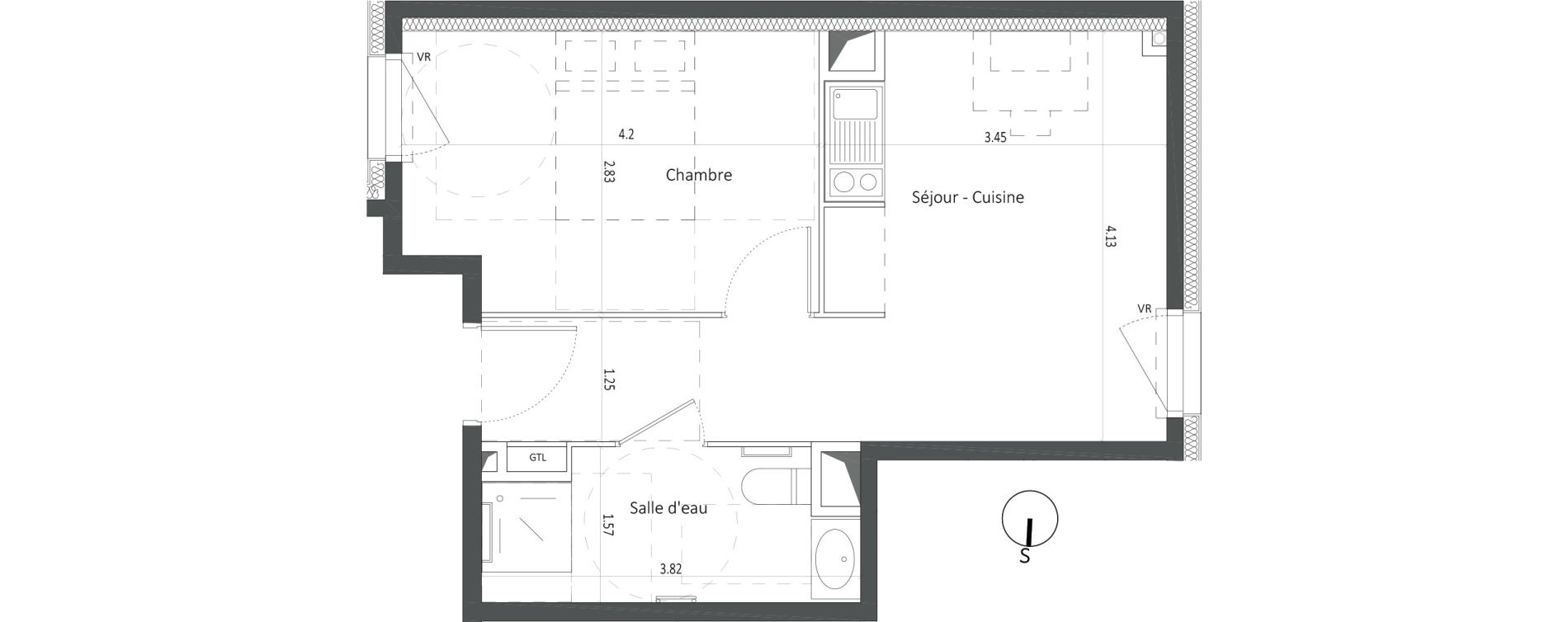 Appartement T2 de 35,00 m2 &agrave; Nice Saint roch