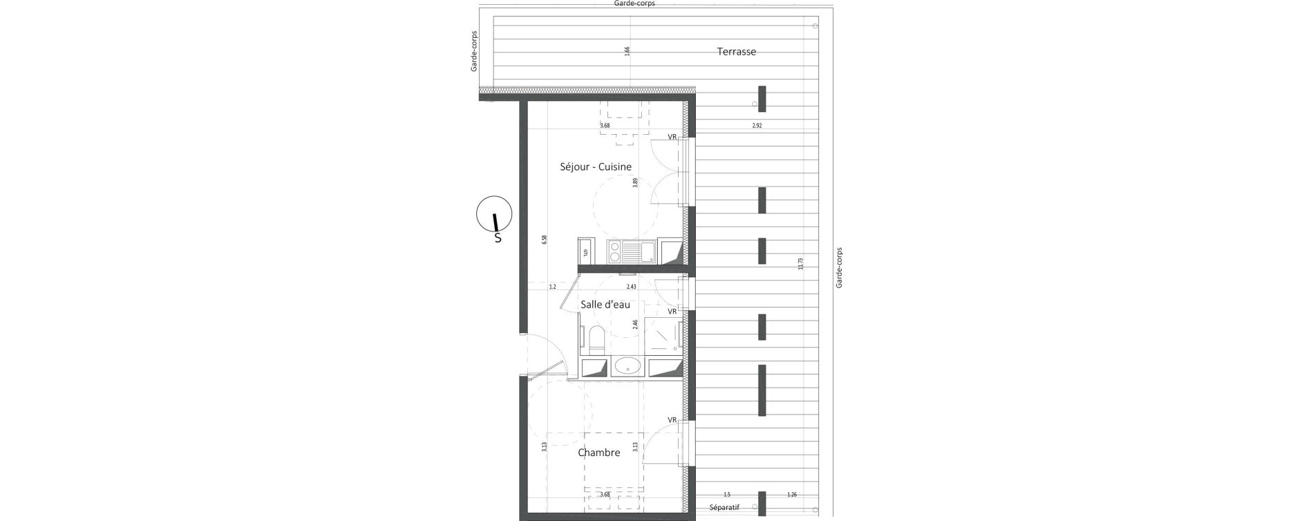 Appartement T2 de 33,50 m2 &agrave; Nice Saint roch