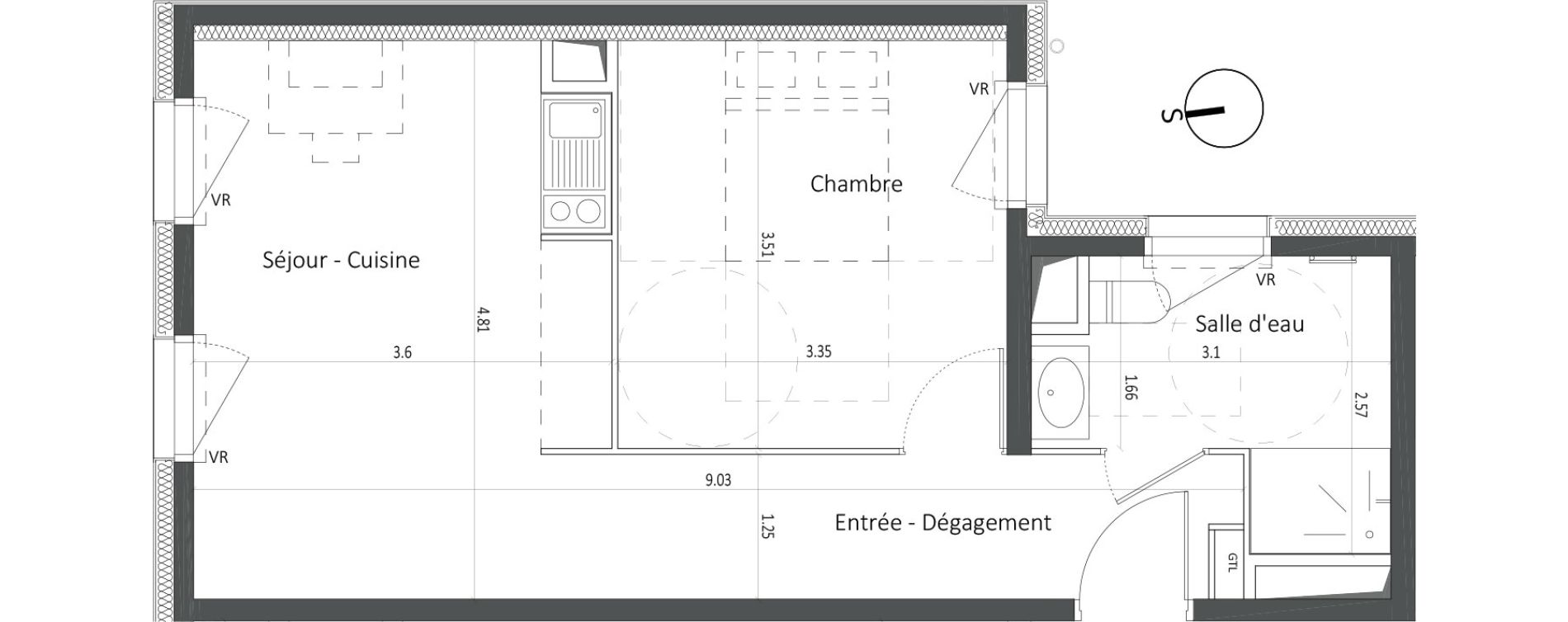 Appartement T2 de 41,30 m2 &agrave; Nice Saint roch
