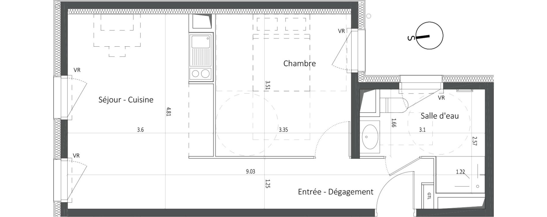 Appartement T2 de 41,30 m2 &agrave; Nice Saint roch