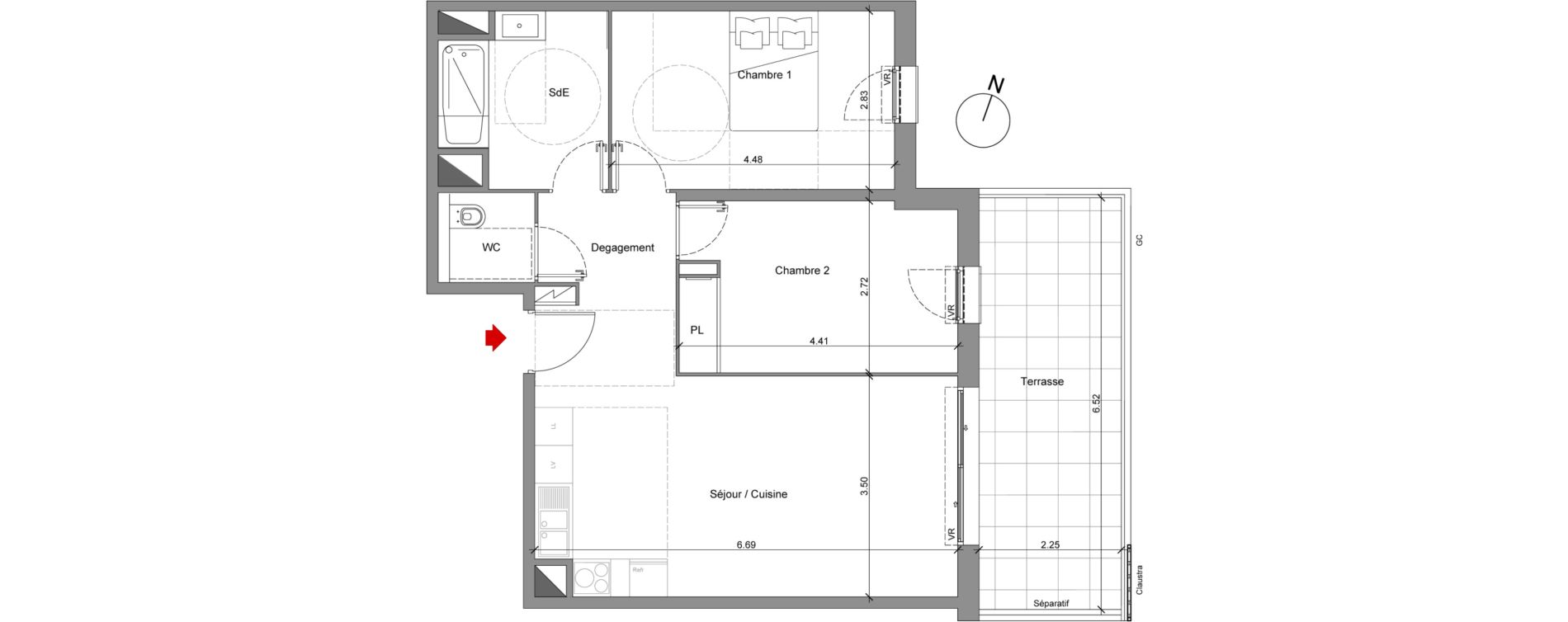 Appartement T3 de 62,17 m2 &agrave; Nice Saint antoine