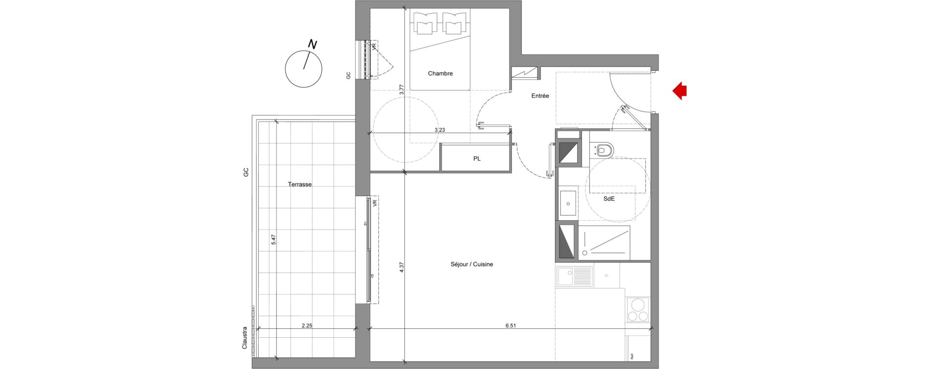 Appartement T2 de 46,85 m2 &agrave; Nice Saint antoine