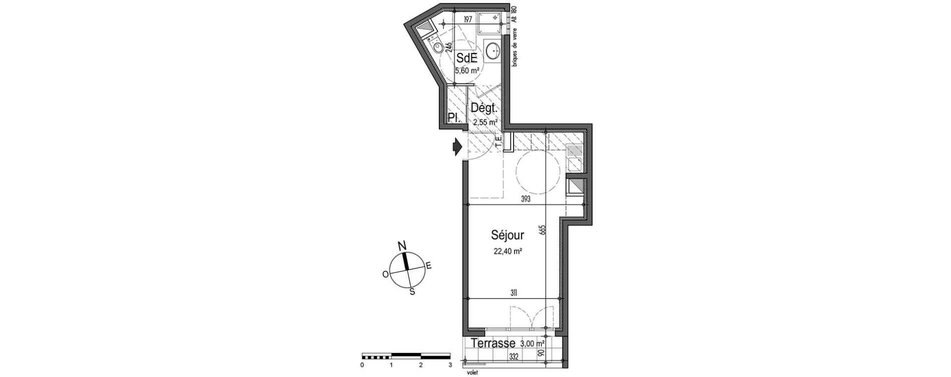 Appartement T1 de 30,55 m2 &agrave; Nice Saint roch