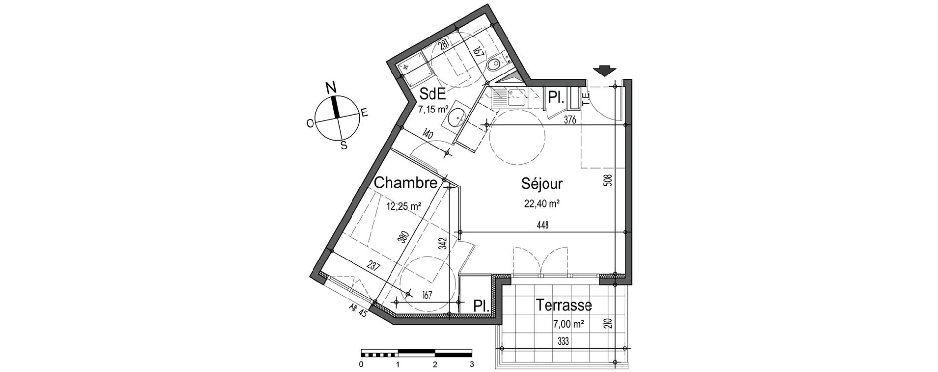 Appartement T2 de 41,80 m2 &agrave; Nice Saint roch