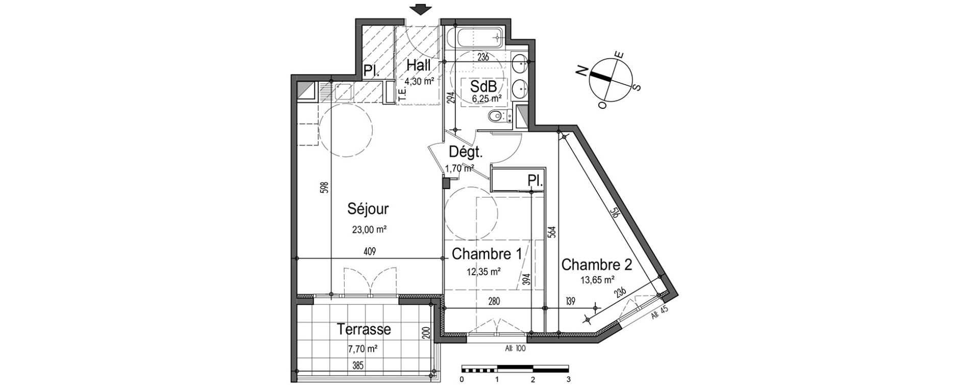 Appartement T3 de 61,25 m2 &agrave; Nice Saint roch