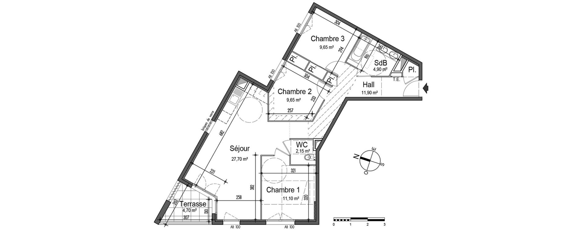 Appartement T4 de 77,05 m2 &agrave; Nice Saint roch