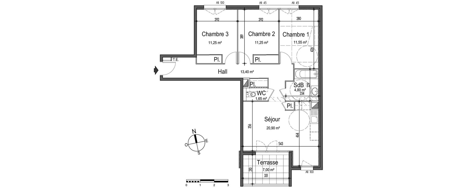 Appartement T4 de 74,80 m2 &agrave; Nice Saint roch