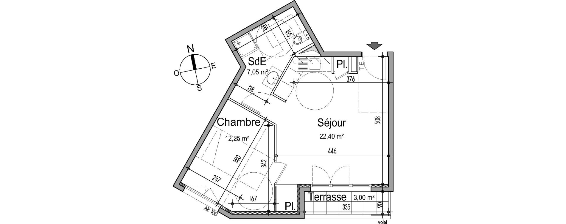 Appartement T2 de 41,70 m2 &agrave; Nice Saint roch