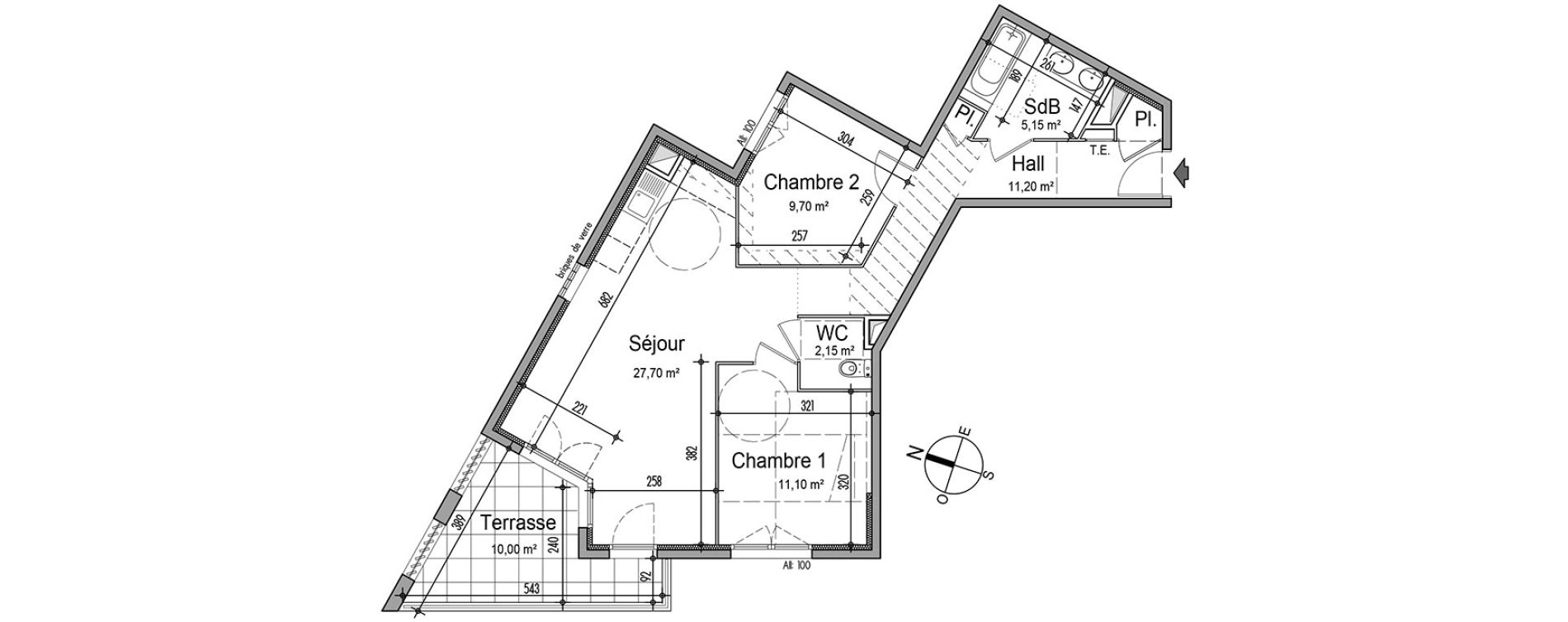 Appartement T3 de 67,00 m2 &agrave; Nice Saint roch