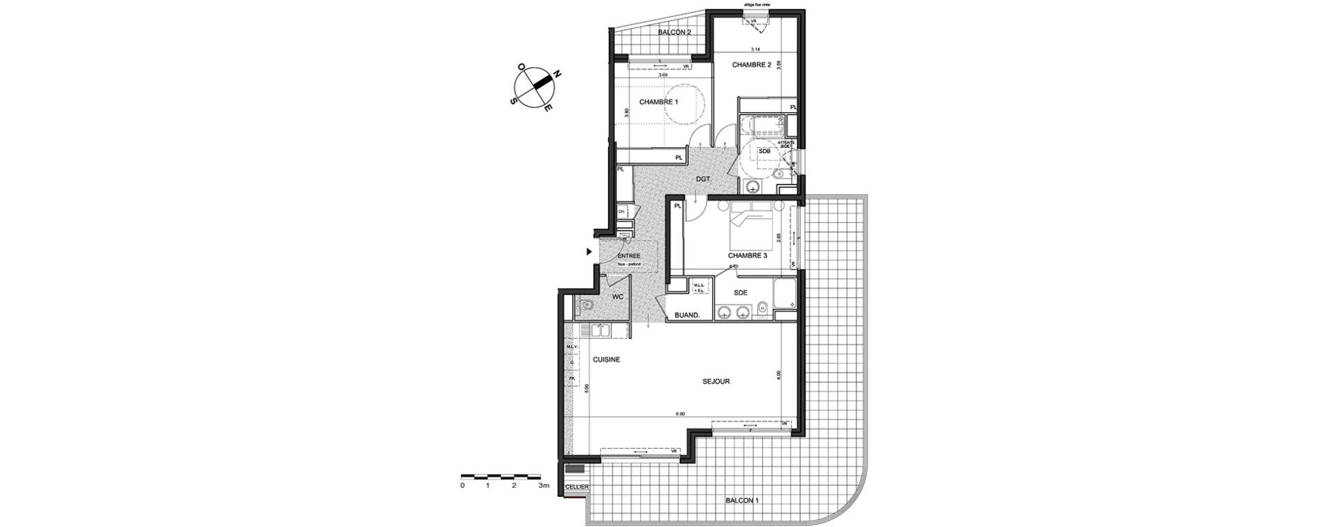Appartement T4 de 109,15 m2 &agrave; Nice Fabron