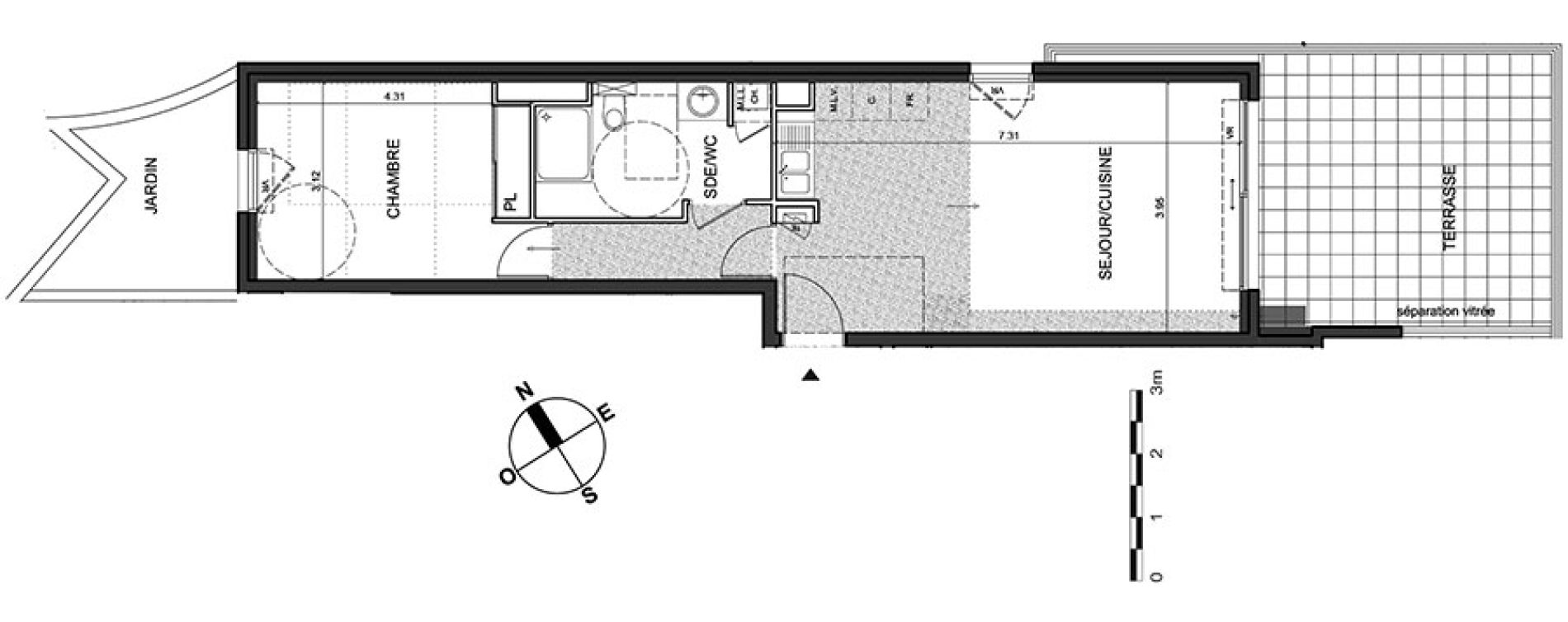 Appartement T2 de 52,50 m2 &agrave; Nice Fabron