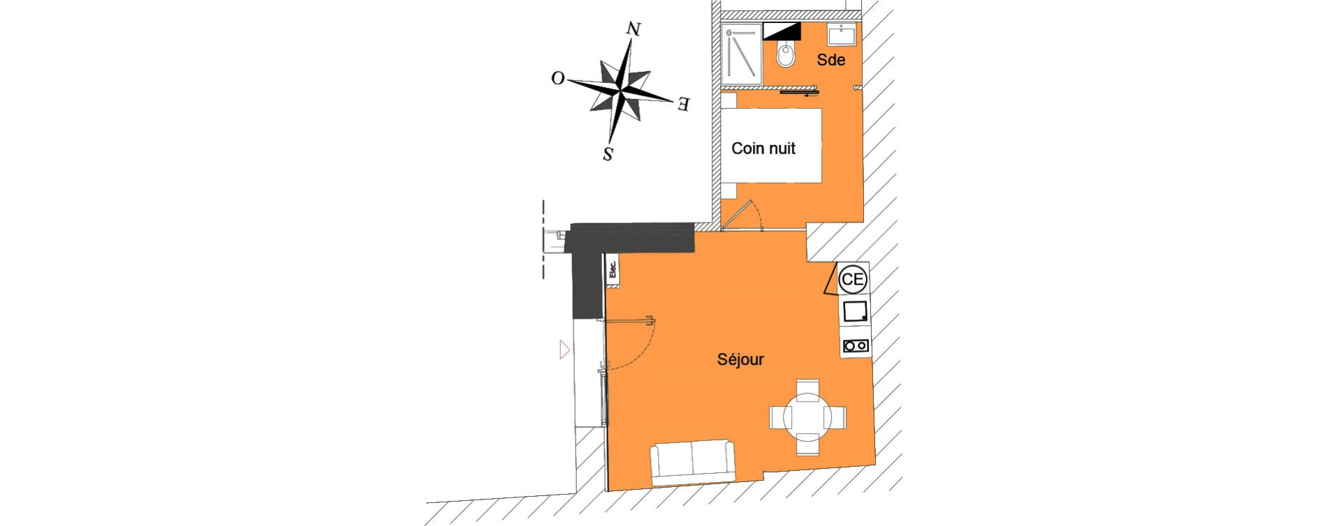 Appartement T1 bis de 31,83 m2 &agrave; Nice Carre d or