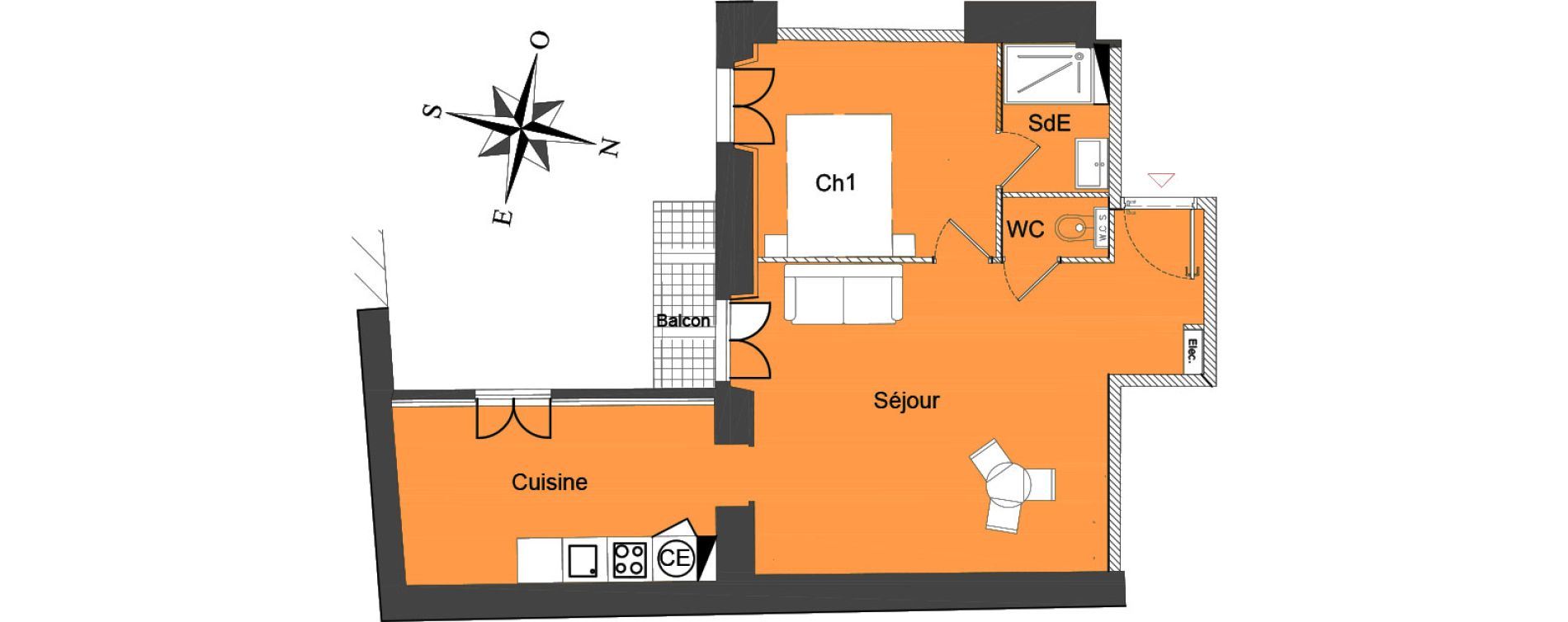 Appartement T2 de 46,50 m2 &agrave; Nice Carre d or