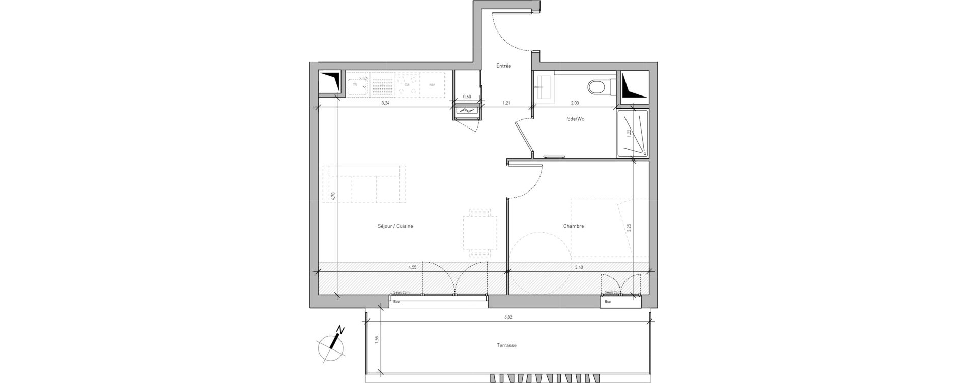 Appartement T2 de 43,60 m2 &agrave; Nice Joia