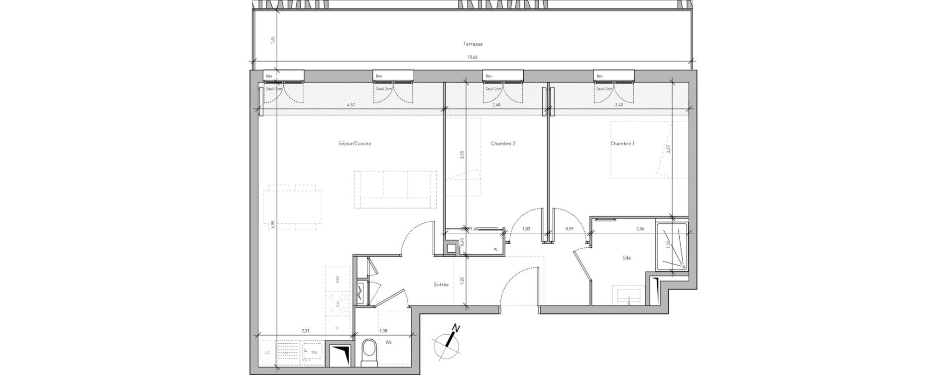 Appartement T3 de 59,80 m2 &agrave; Nice Joia