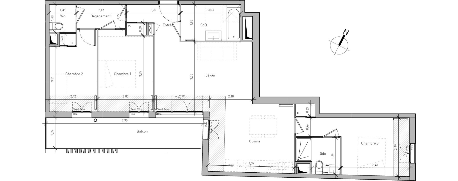 Appartement T4 de 84,40 m2 &agrave; Nice Joia