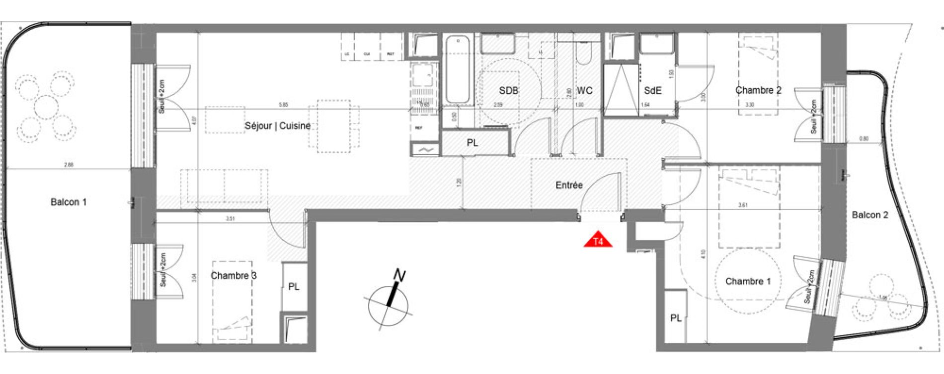 Appartement T4 de 80,57 m2 &agrave; Nice Joia