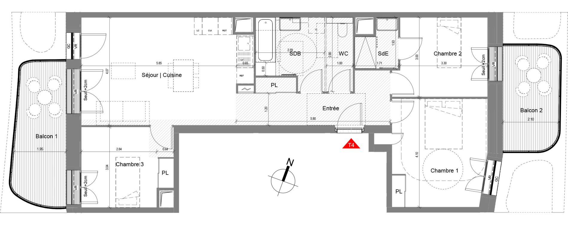 Appartement T4 de 80,58 m2 &agrave; Nice Joia